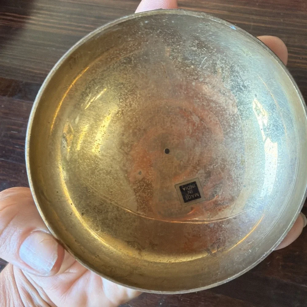 Brass Pig Trinket Dish With Lid Decor